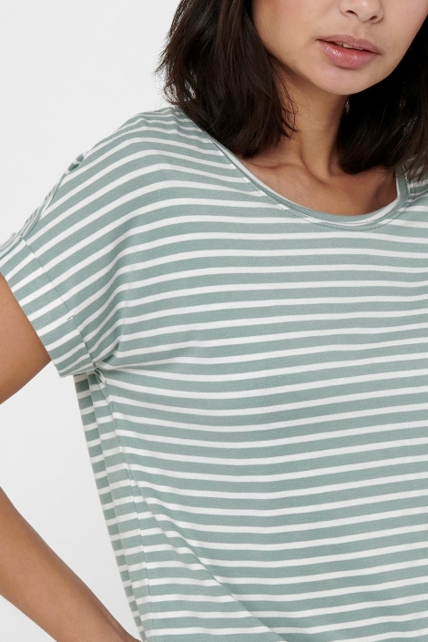 Only onlmoster stripe s/s o-neck top jrs